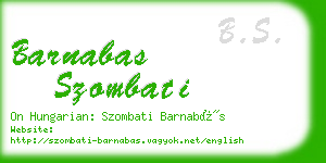 barnabas szombati business card